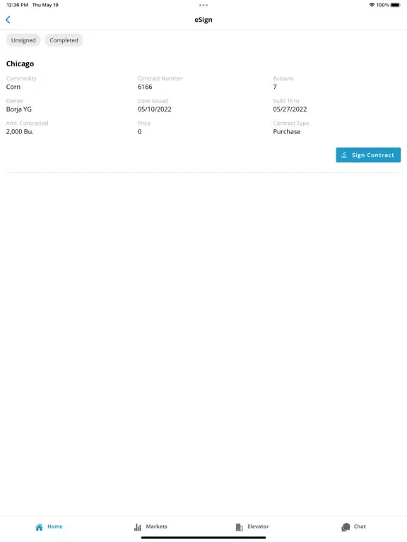 Tangkapan layar Sitos Grain Company iPad 