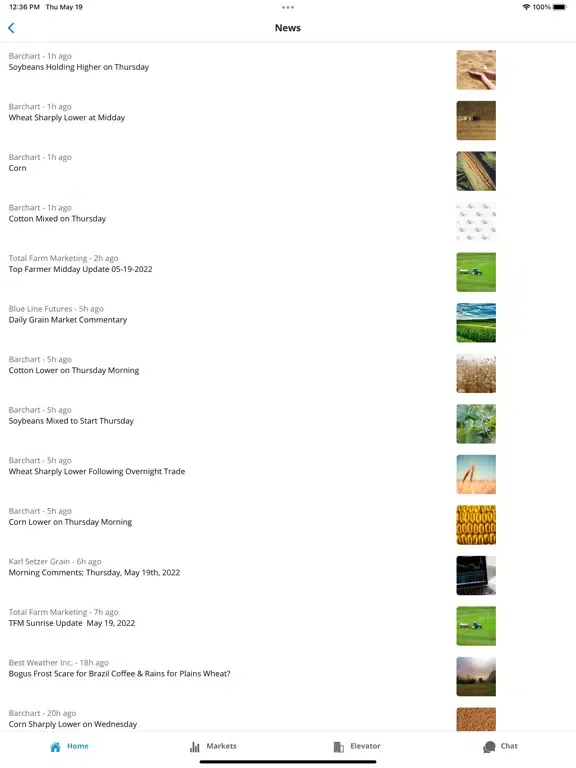 Tangkapan layar Sitos Grain Company iPad 