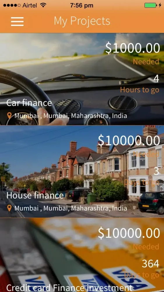 Lend Crowdfunding Screenshots