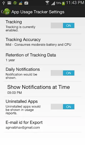 Скриншоты App Usage Tracker