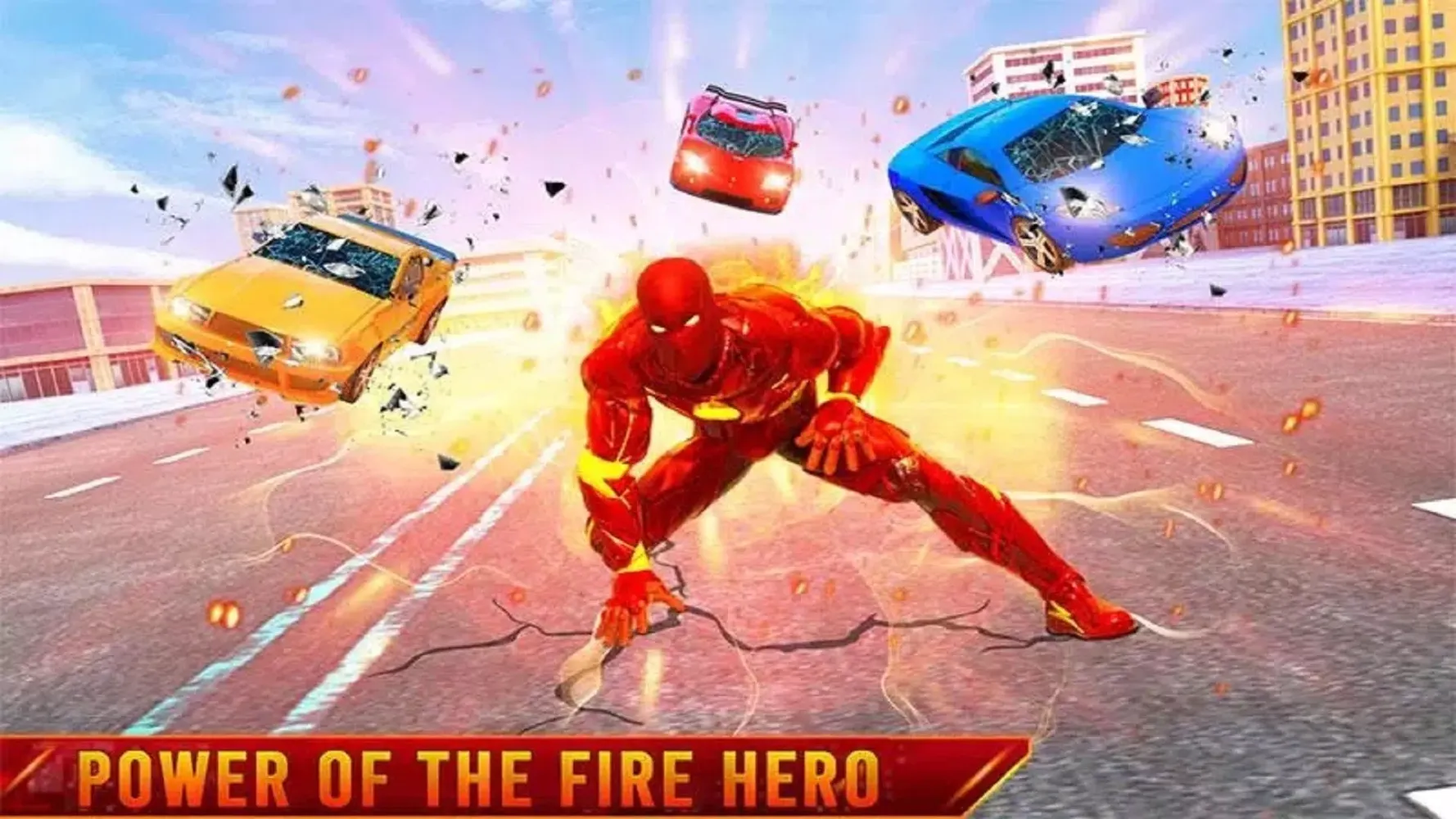 Flying Fire Hero Robot Game Screenshots
