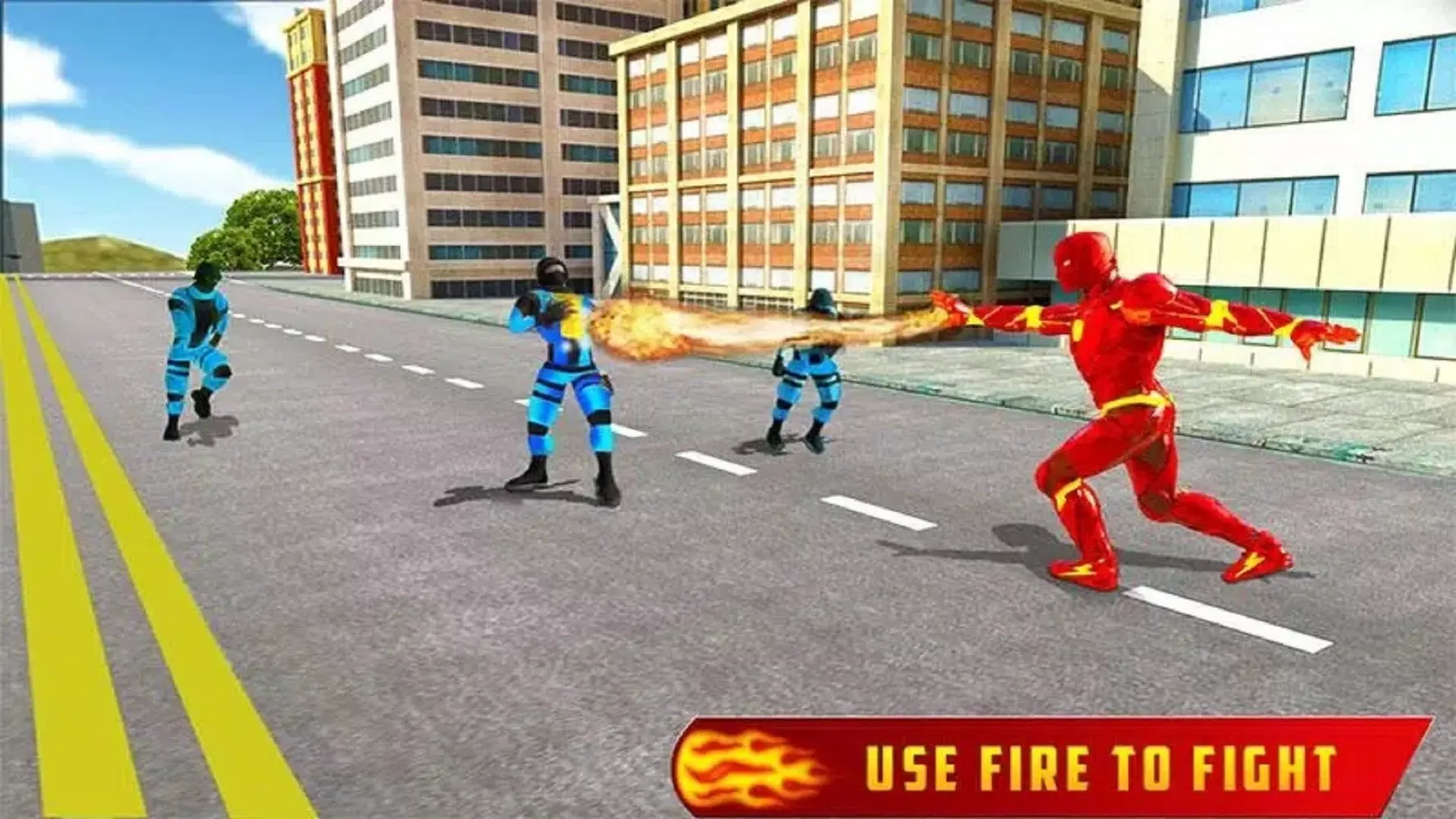 Flying Fire Hero Robot Game Screenshots