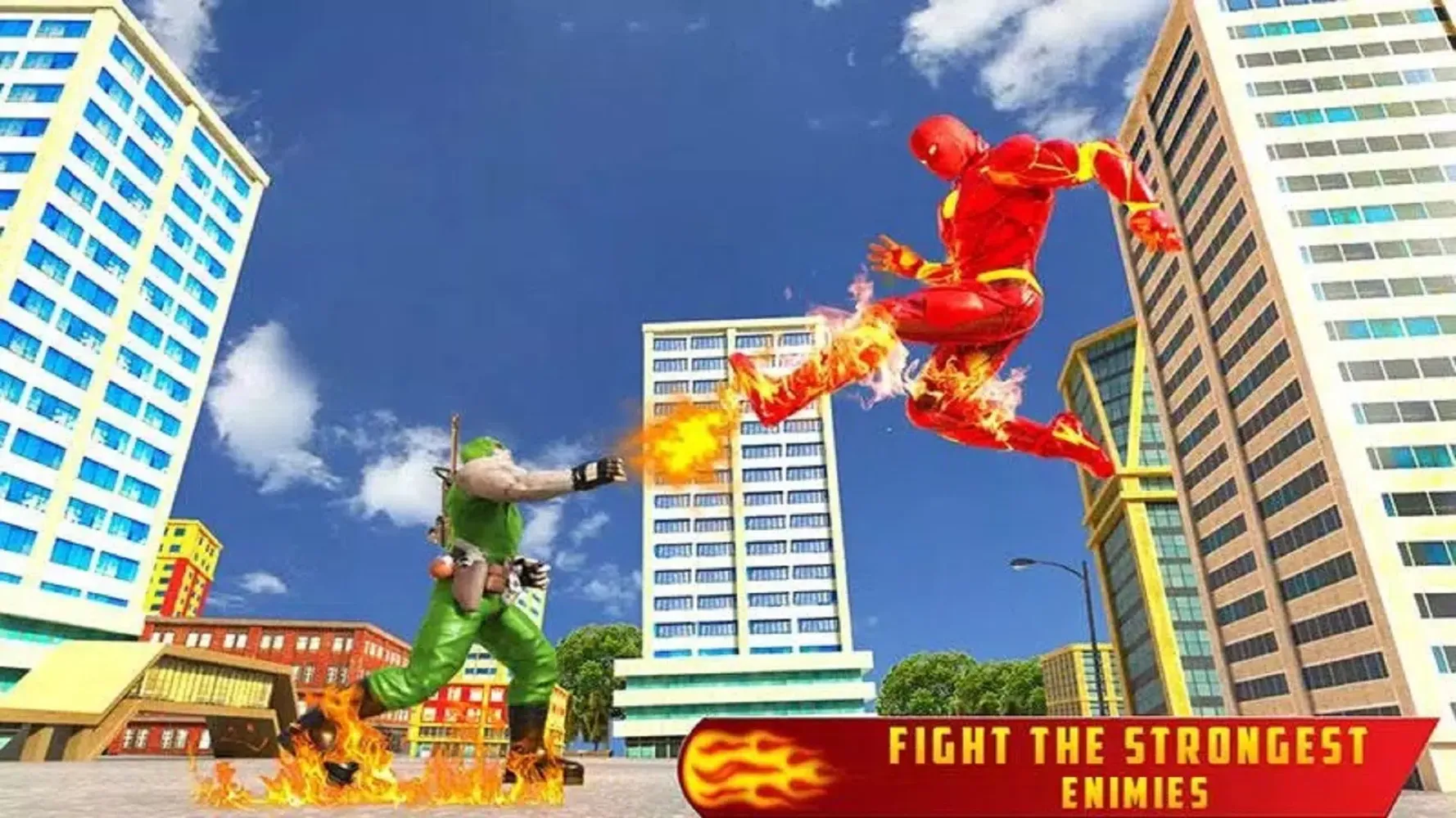 Flying Fire Hero Robot Game Screenshots
