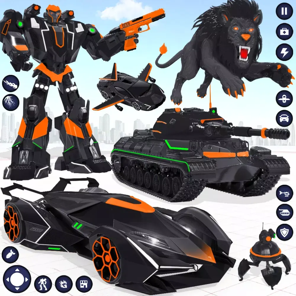Tangkapan layar Muscle Car Robot Car Game