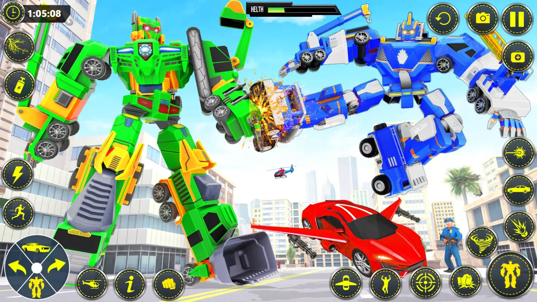 Tangkapan layar Muscle Car Robot Car Game