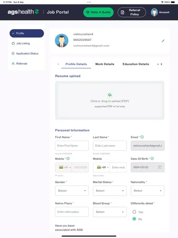 AGS Health iPad  Ekran Görüntüleri