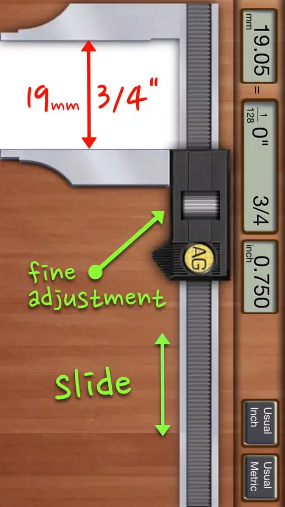 Скриншоты Fractional Caliper, inch ruler