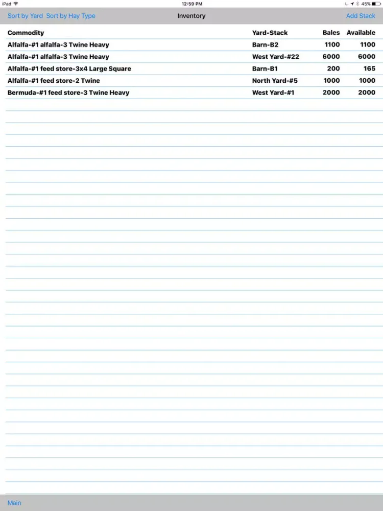 Captures d'écran de AgSys Hay Inventory iPad 