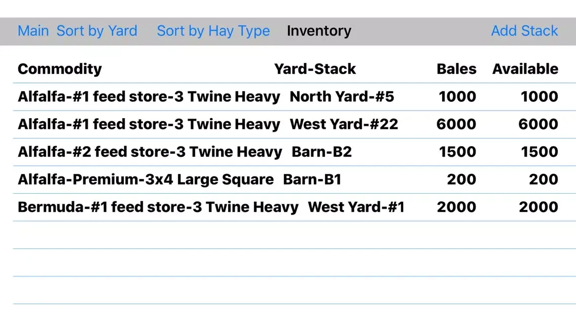 Captures d'écran de AgSys Hay Inventory