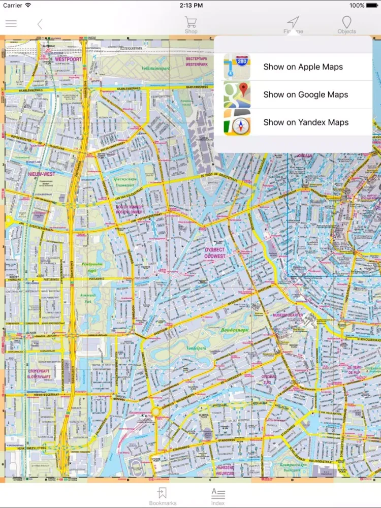 Amsterdam and suburbs. Tourist and road map. iPad  Screenshots