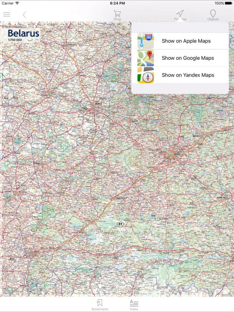 ภาพหน้าจอของ Belarus. Road map iPad 