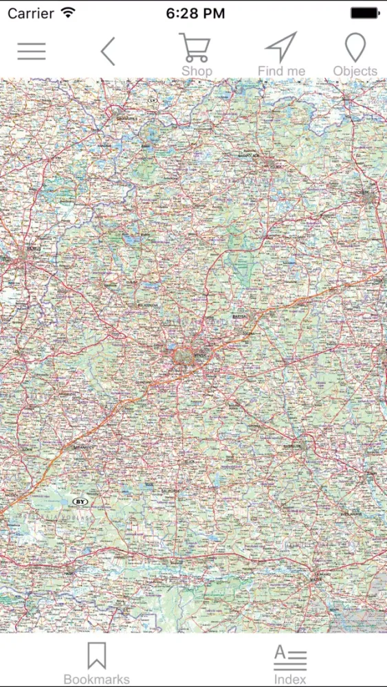 ภาพหน้าจอของ Belarus. Road map