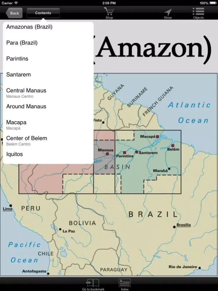 Brazil (Amazon). Tourist map. iPad  Ekran Görüntüleri