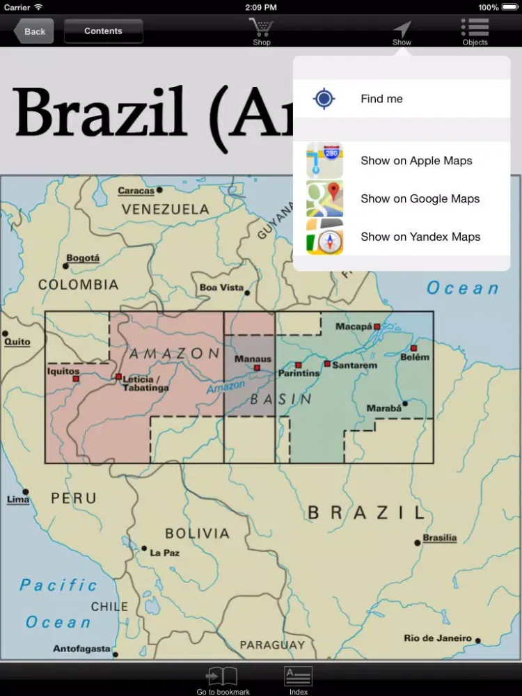 Brazil (Amazon). Tourist map. iPad  Ekran Görüntüleri
