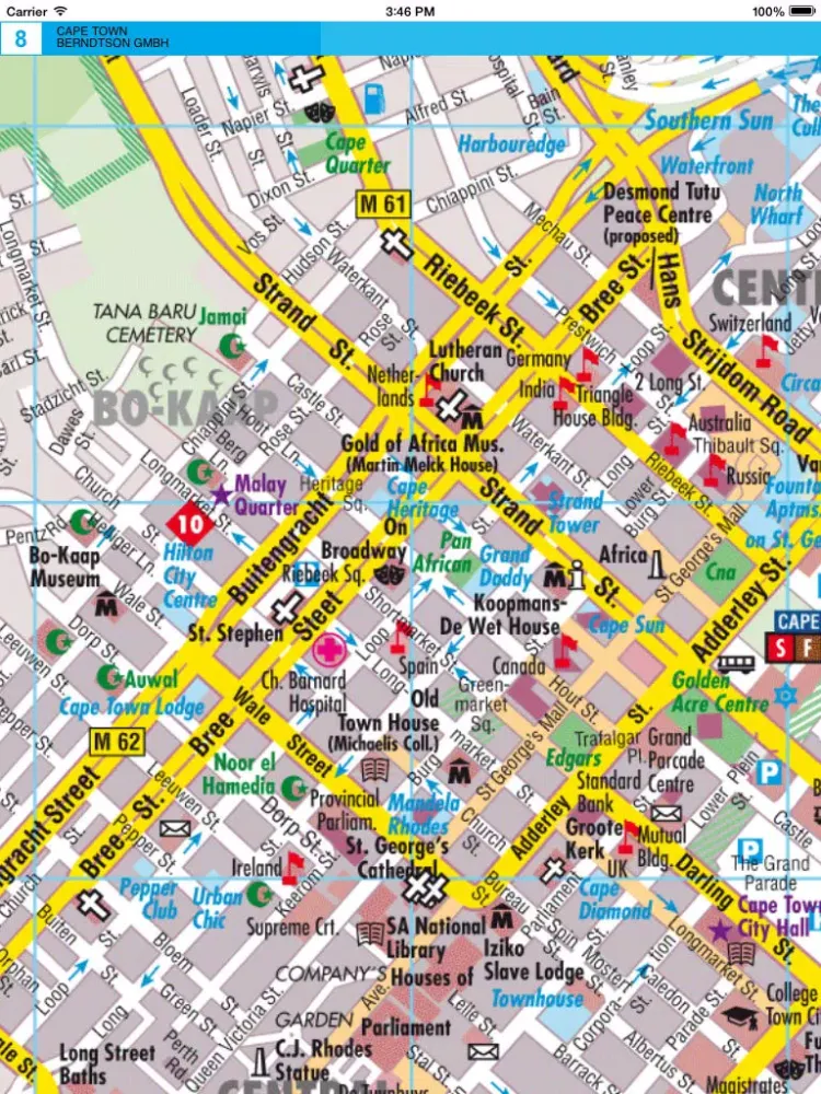 Cape Town. Road map. iPad 應用截圖