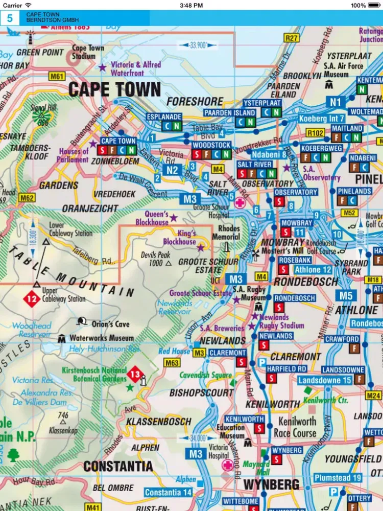 Cape Town. Road map. iPad 應用截圖