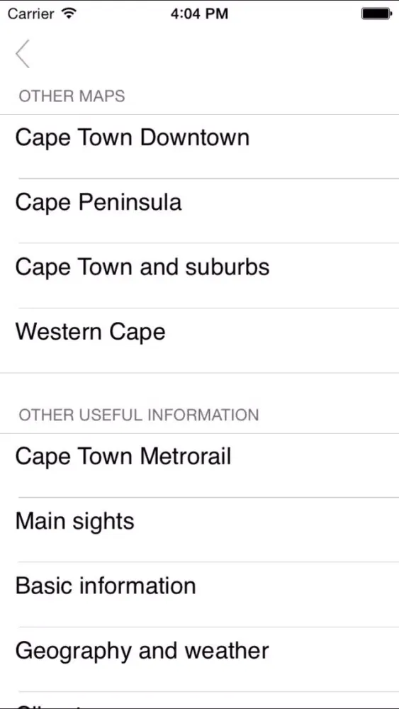 Cape Town. Road map.應用截圖
