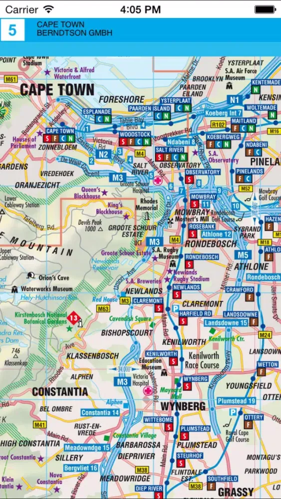 Cape Town. Road map.應用截圖
