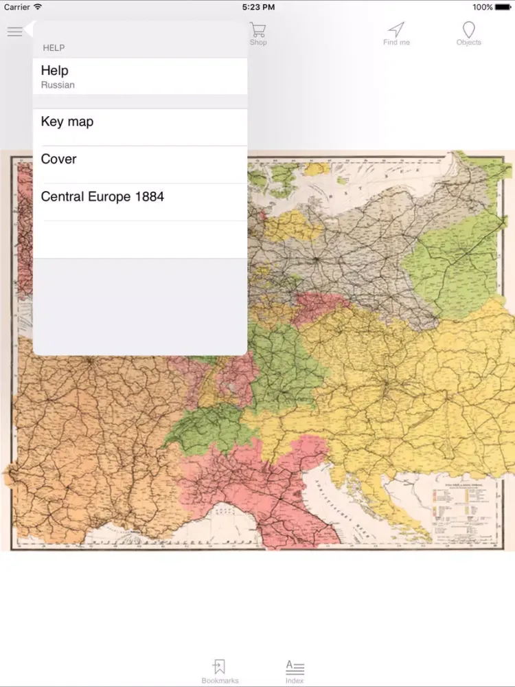 ภาพหน้าจอของ Central Europe (1884). Historical map. iPad 