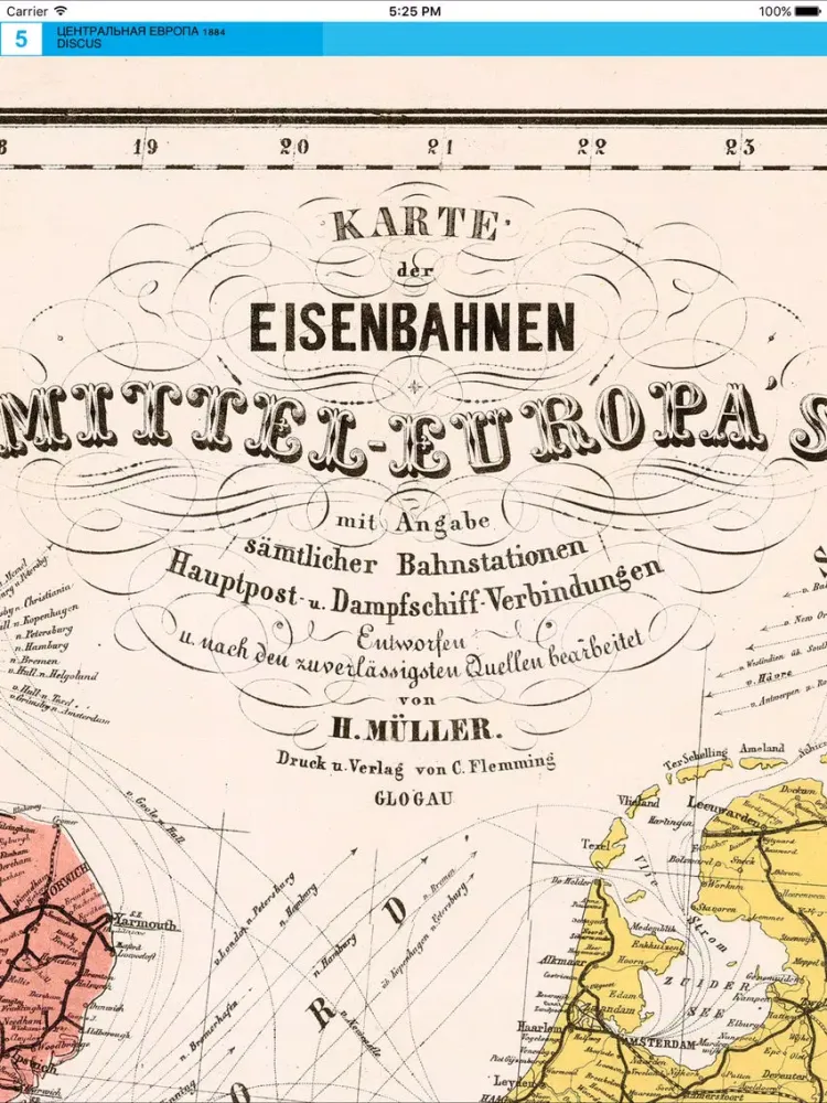 ภาพหน้าจอของ Central Europe (1884). Historical map. iPad 
