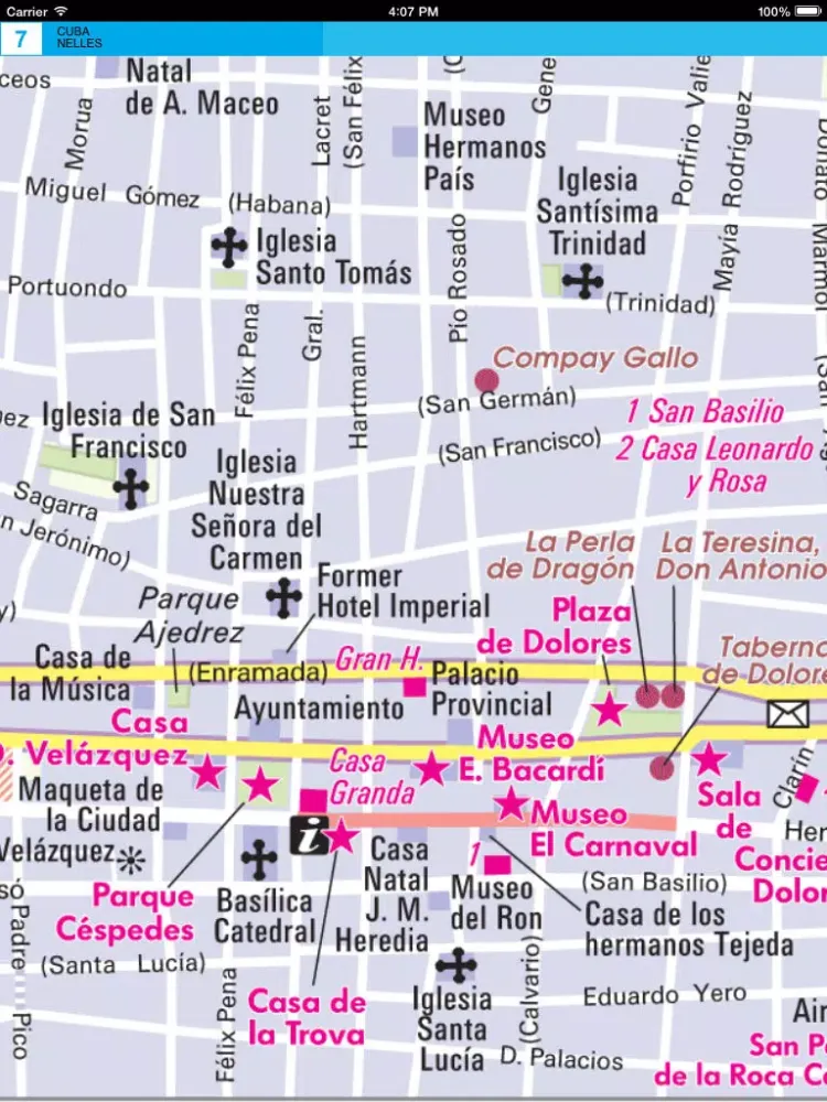 Tangkapan layar Cuba. Tourist map iPad 