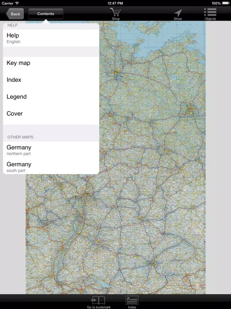 Germany. Road map iPad  Screenshots
