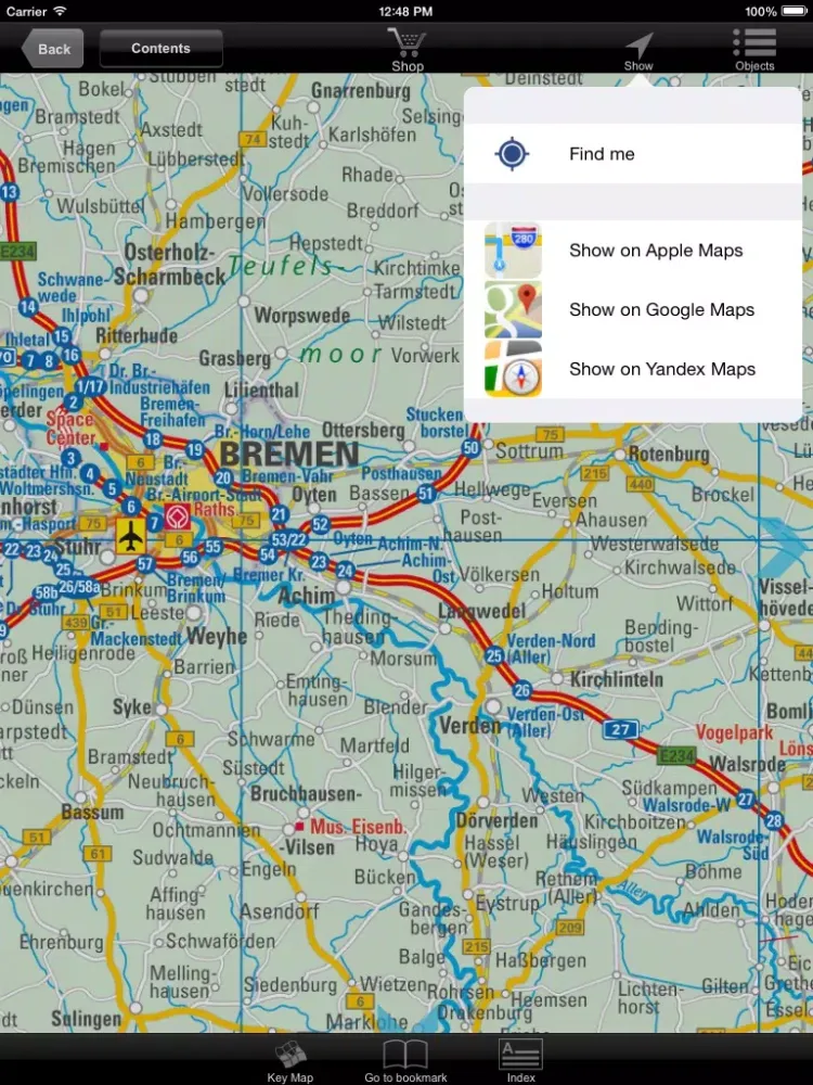 Germany. Road map iPad  Screenshots