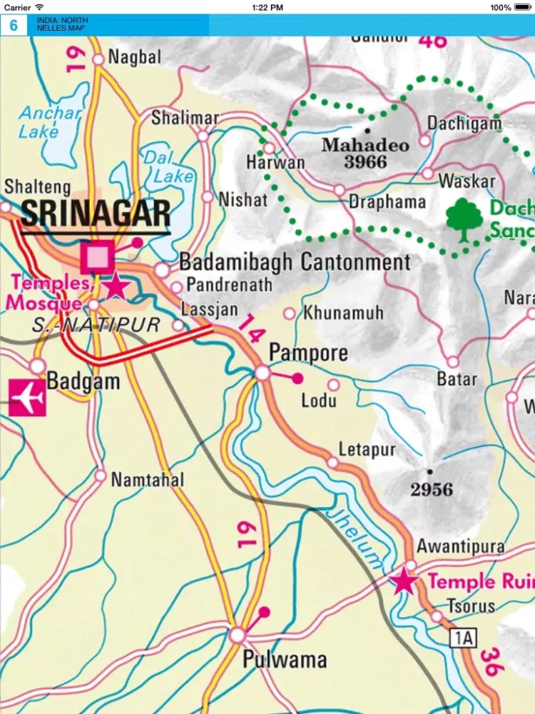 Capturas de pantalla de India: North. Tourist map. iPad 