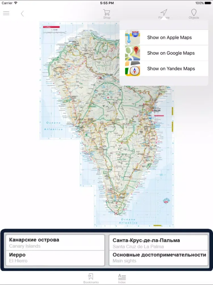 La Palma, El Hierro. Road map. iPad  Ekran Görüntüleri