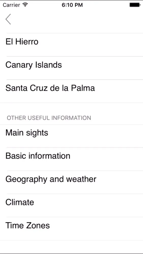 La Palma, El Hierro. Road map. Ekran Görüntüleri