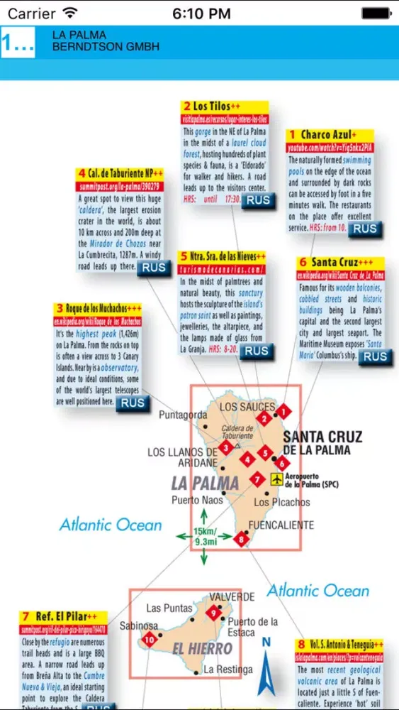 La Palma, El Hierro. Road map. Ekran Görüntüleri