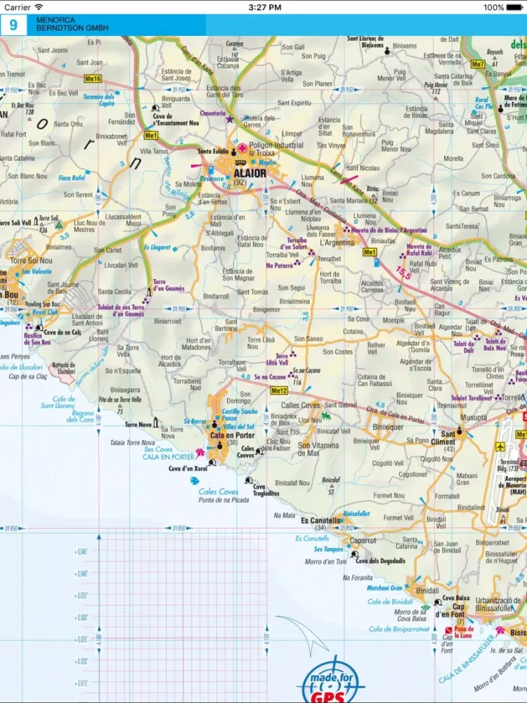 Menorca. Road map. iPad  스크린샷