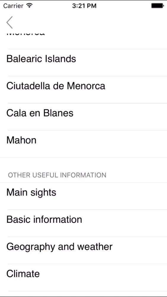 Menorca. Road map. 스크린샷