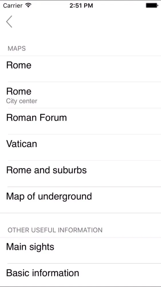 Captures d'écran de Rome. City map