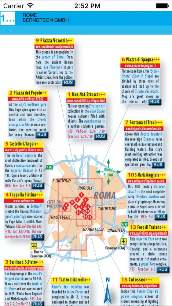 Captures d'écran de Rome. City map