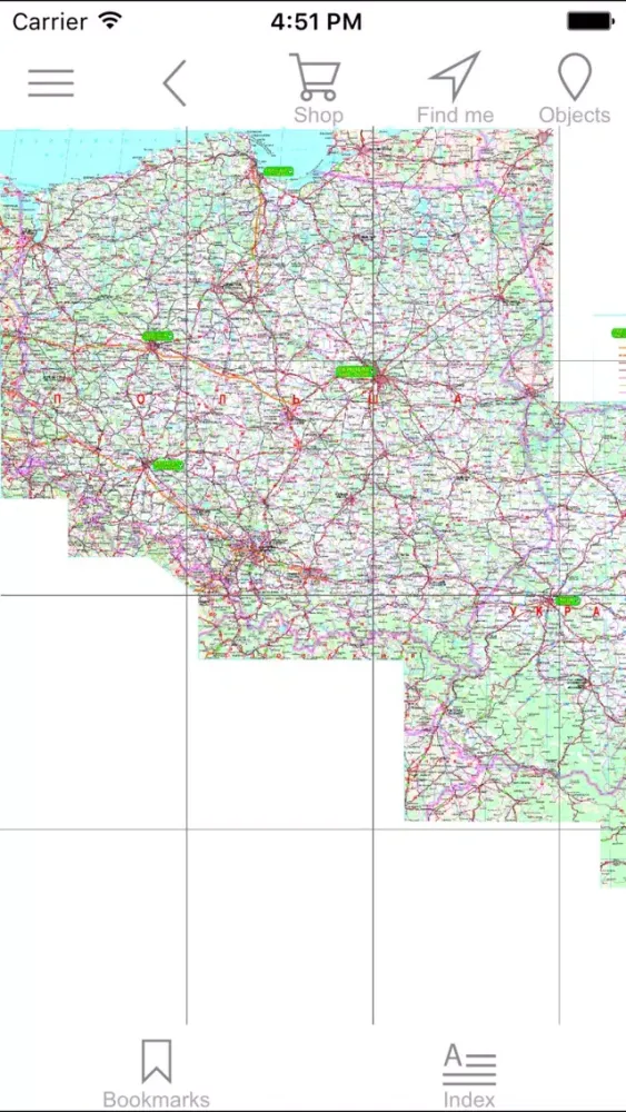 Tangkapan skrin Ukraine, Poland. Road map.