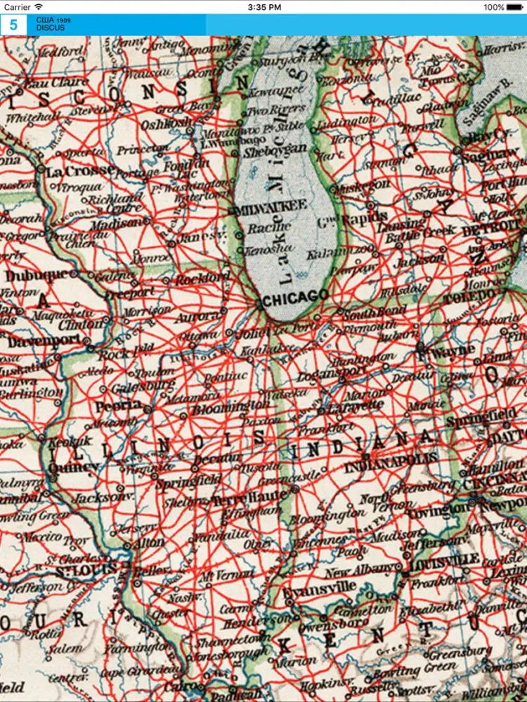 United States of America (1909). Historical map. iPad  Screenshots