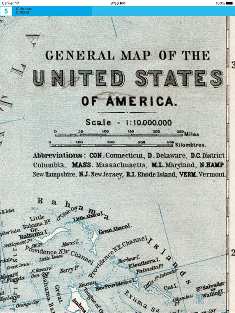 United States of America (1909). Historical map. iPad  Screenshots