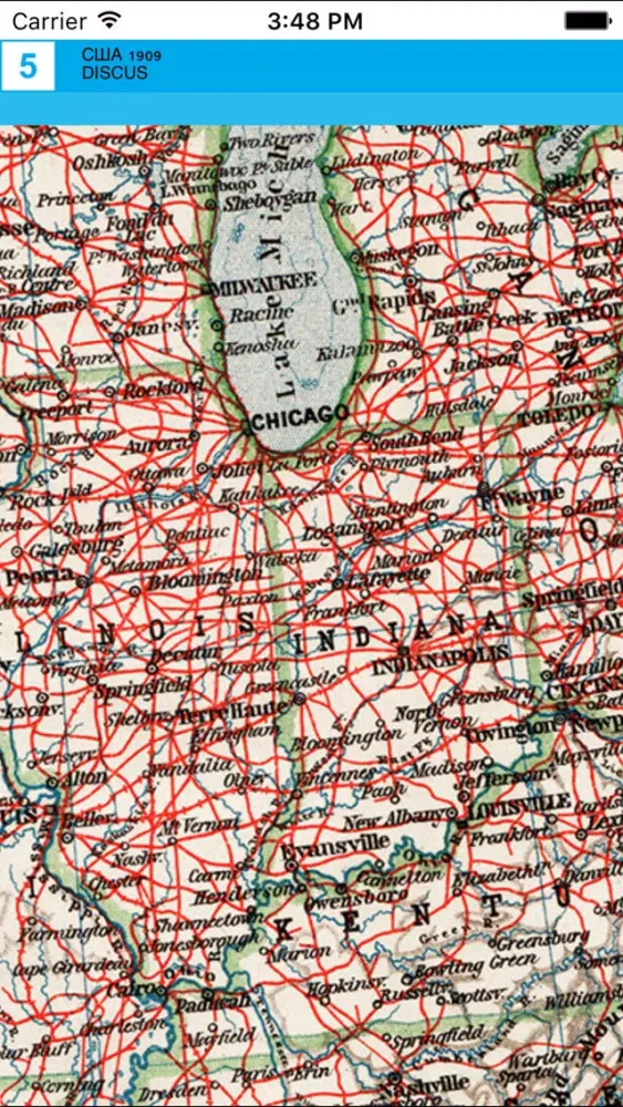 United States of America (1909). Historical map. Screenshots