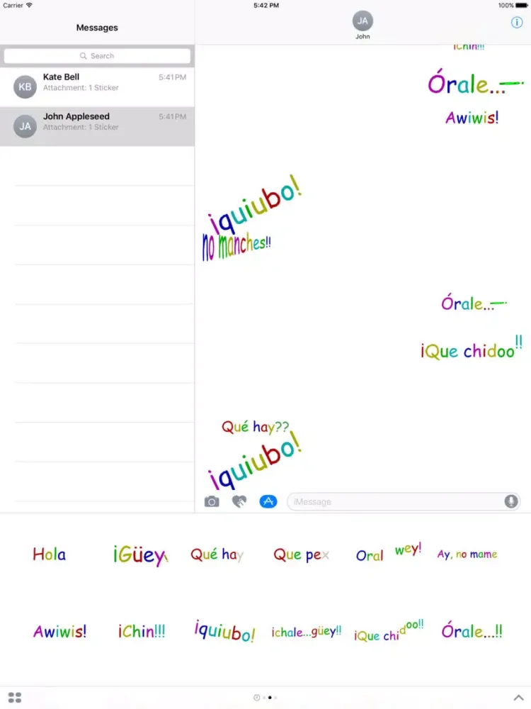 Tangkapan layar Óralee Stickers iPad 