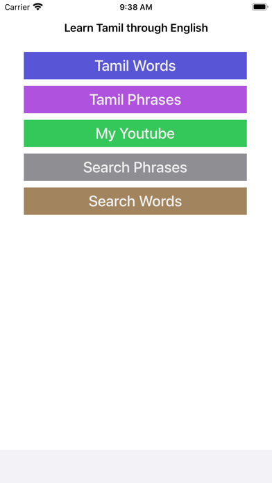 Learn Tamil through English Screenshots