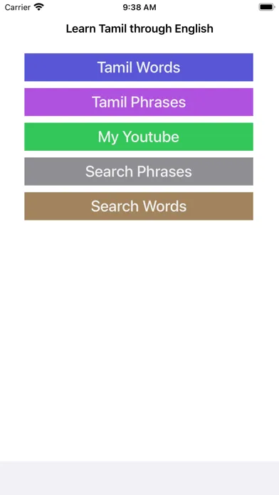 Tangkapan layar Learn Tamil through English