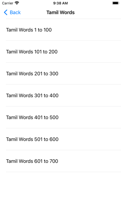 Learn Tamil through English Screenshots