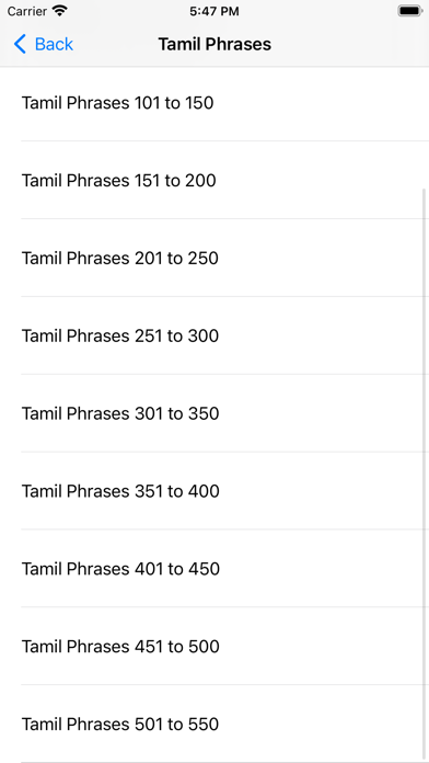 Learn Tamil through English Screenshots