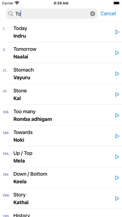 Tangkapan layar Learn Tamil through English
