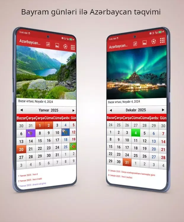 Azərbaycan təqvimi 2024 Screenshots