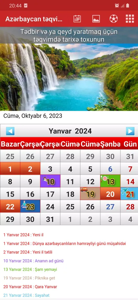 Azərbaycan təqvimi 2024 Screenshots