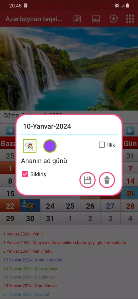Azərbaycan təqvimi 2024 Screenshots