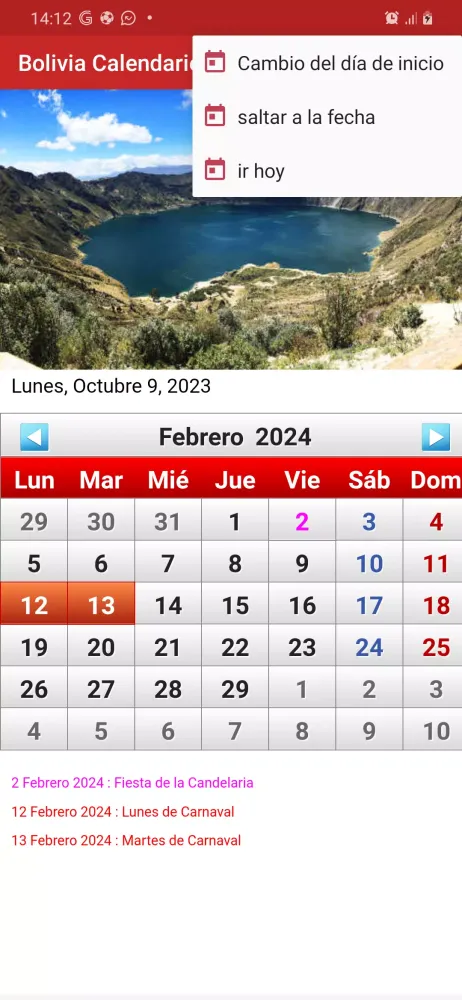 Bolivia Calendario 2025 Screenshots