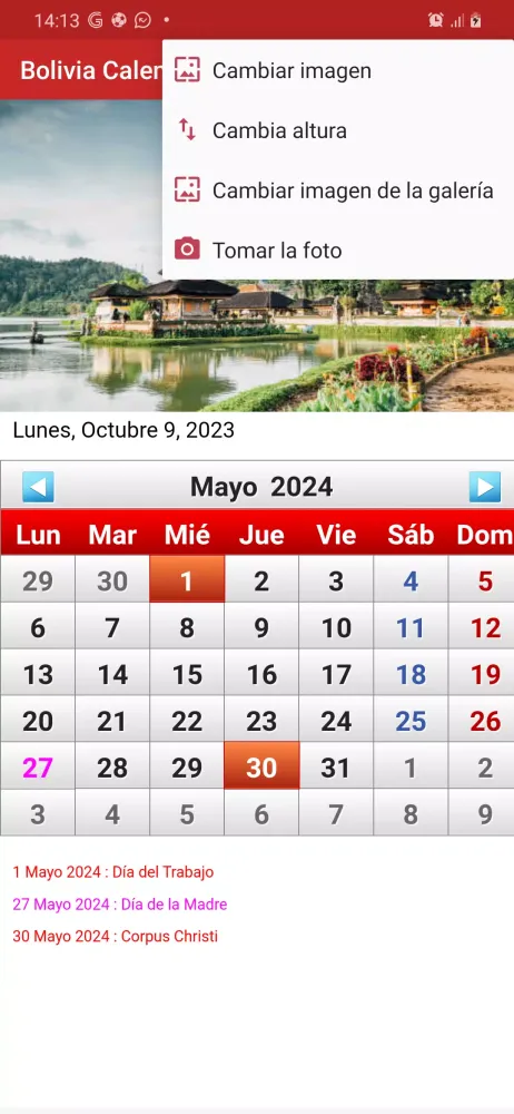 Bolivia Calendario 2025 Screenshots